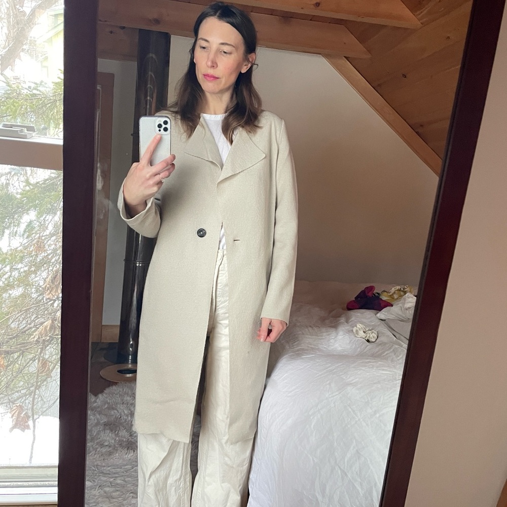 Lanius Essentials organic boiled wool coat ivory 40 M